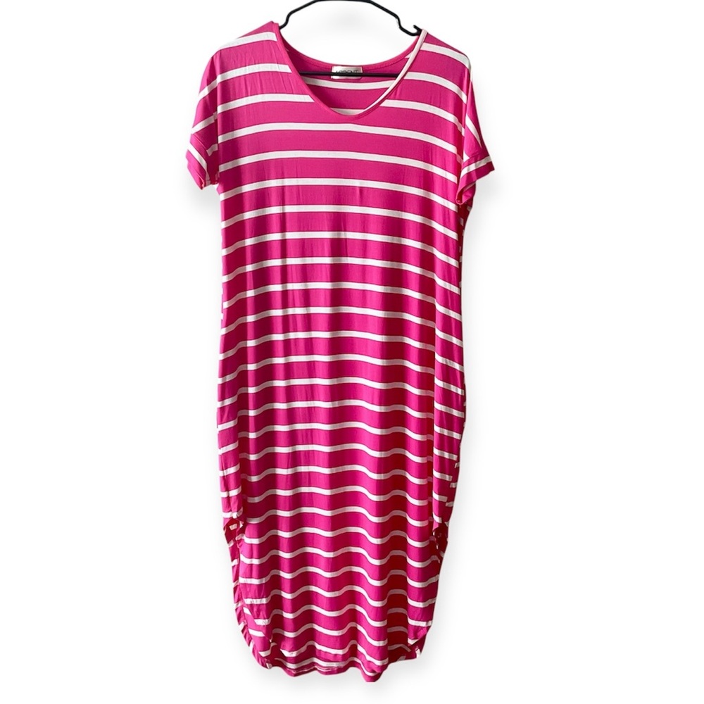 Pink Striped Maxi Dress